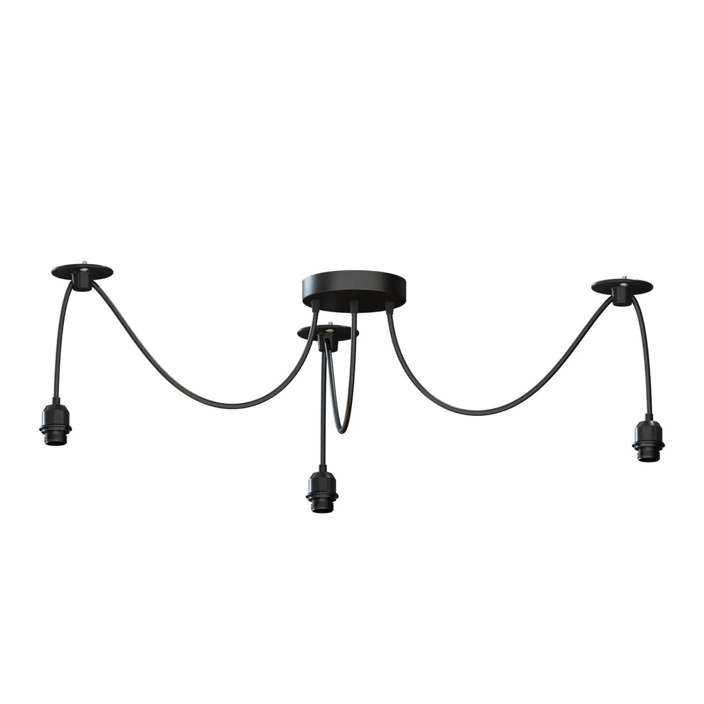 Modern Industrial Black Spider Ceiling Pendant Light Fixture E27 Base