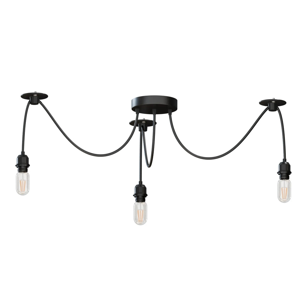Modern Industrial Black Spider Ceiling Pendant Light Fixture E27 Base