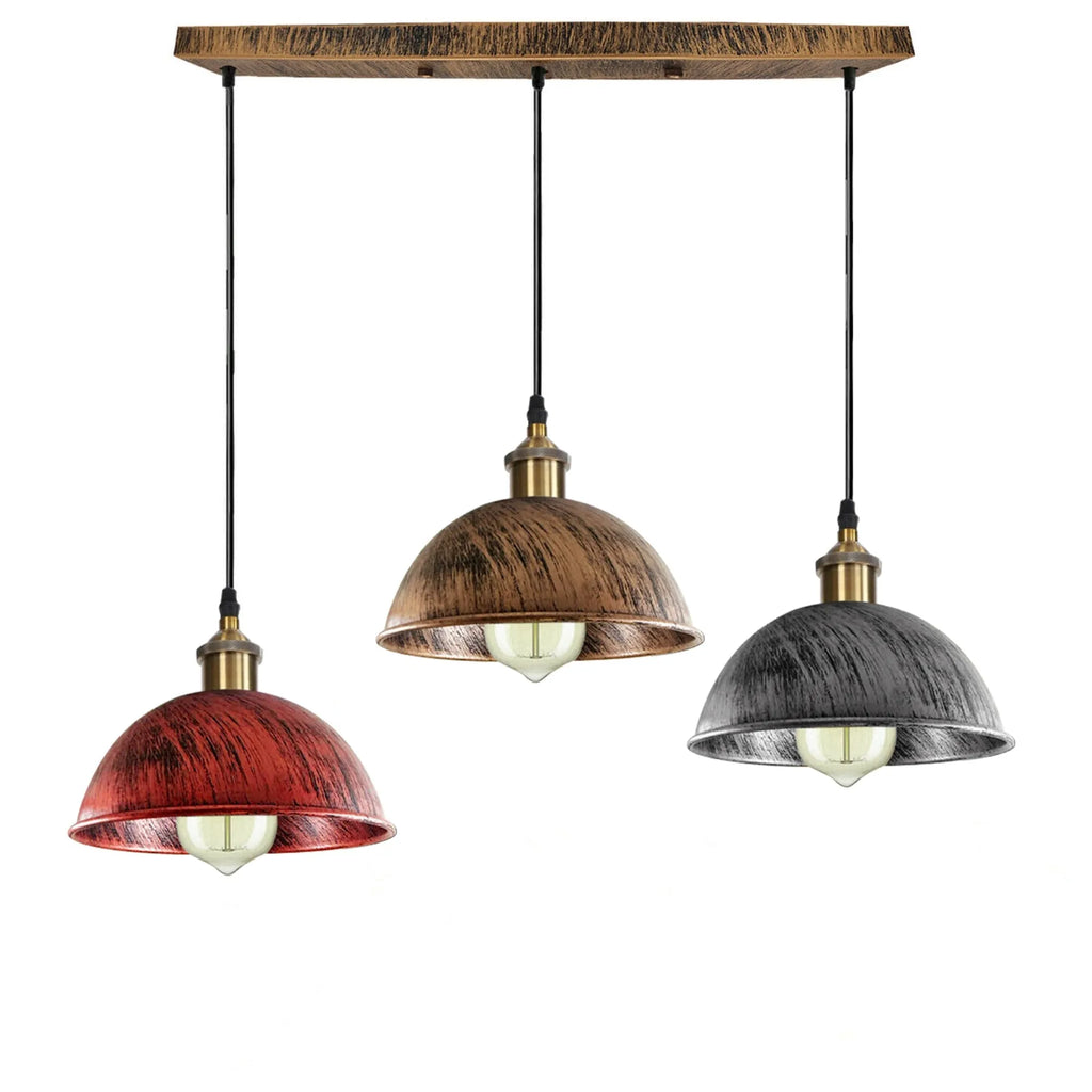 E27 Vintage Metal 3-Light Pendant Ceiling Fixture Adjustable Industrial Design