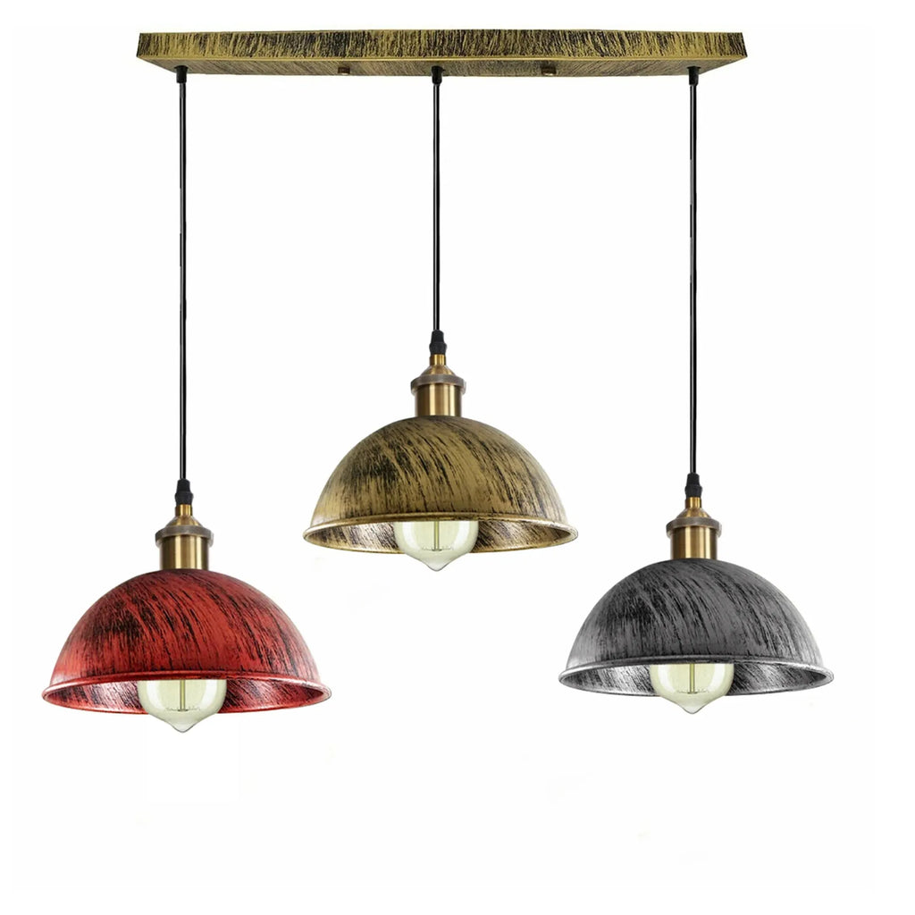 E27 Vintage Metal 3-Light Pendant Ceiling Fixture Adjustable Industrial Design