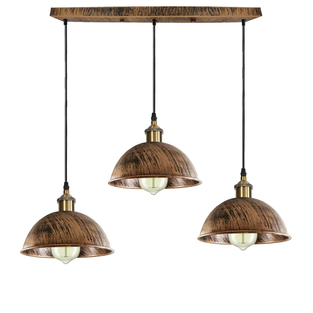 E27 Vintage Metal 3-Light Pendant Ceiling Fixture Adjustable Industrial Design