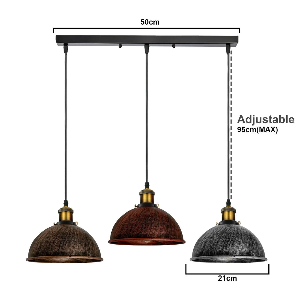 E27 Pendant Light 3 Light Vintage Metal ~6186