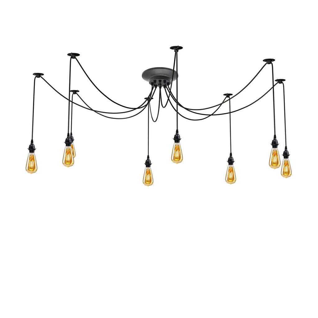 Industrial 8-Way Spider Chandelier 2m Adjustable ~6269