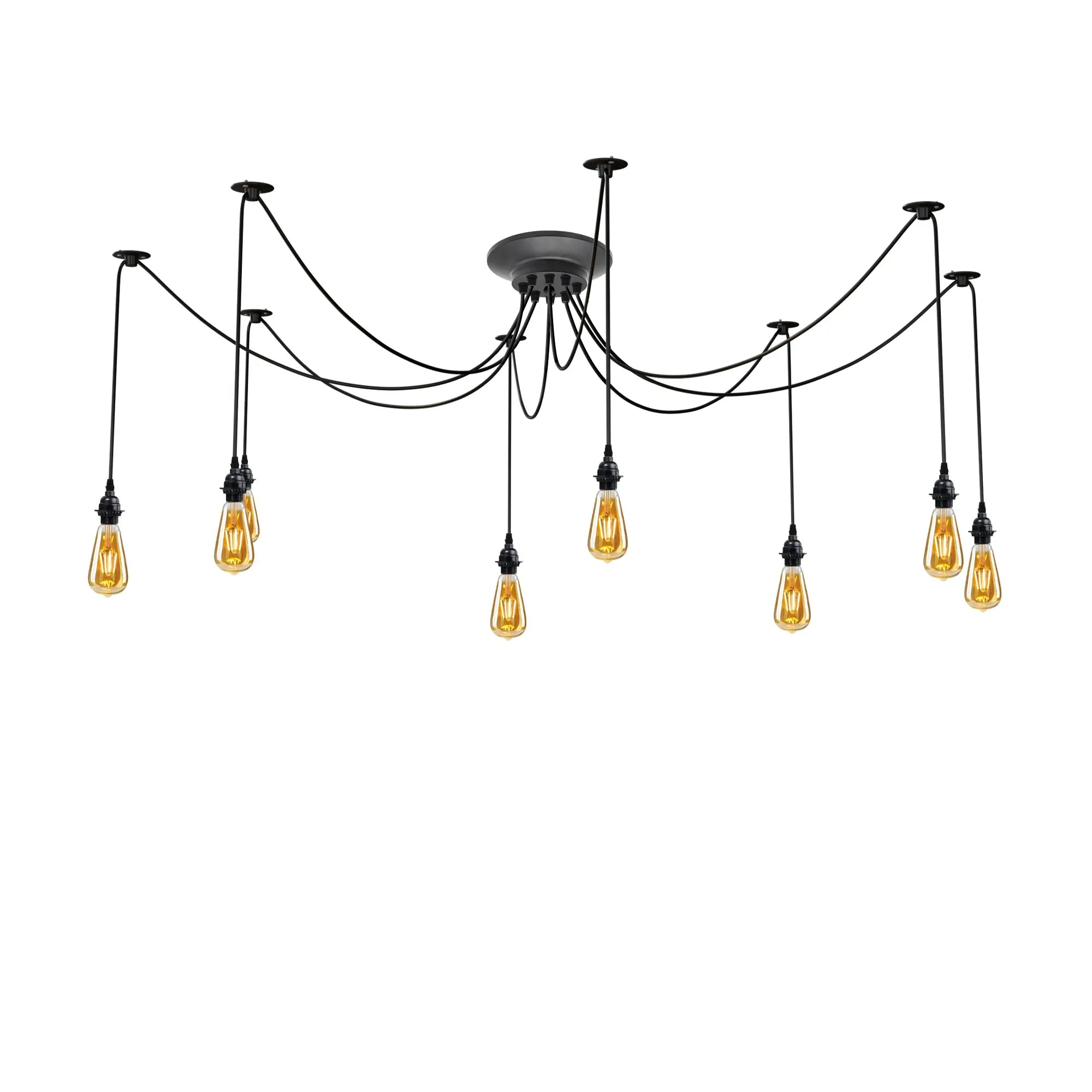 Industrial 8-Way Spider Chandelier 2m Adjustable ~6269