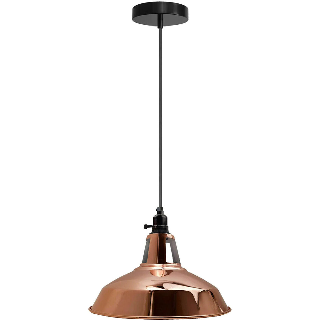 Vintage Industrial Metal Rotary Switch Pendant Light Fixture with Adjustable Cable