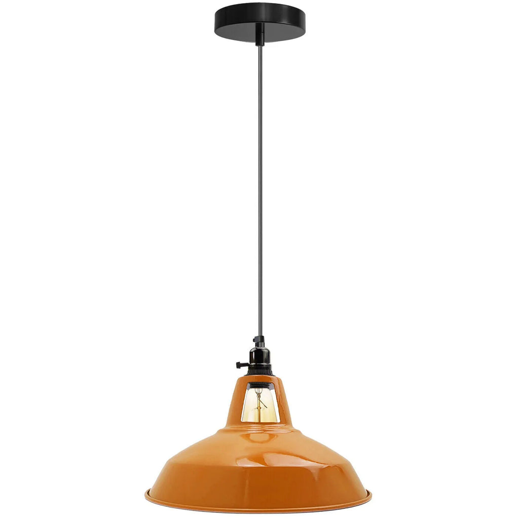 Vintage Industrial Metal Rotary Switch Pendant Light Fixture with Adjustable Cable