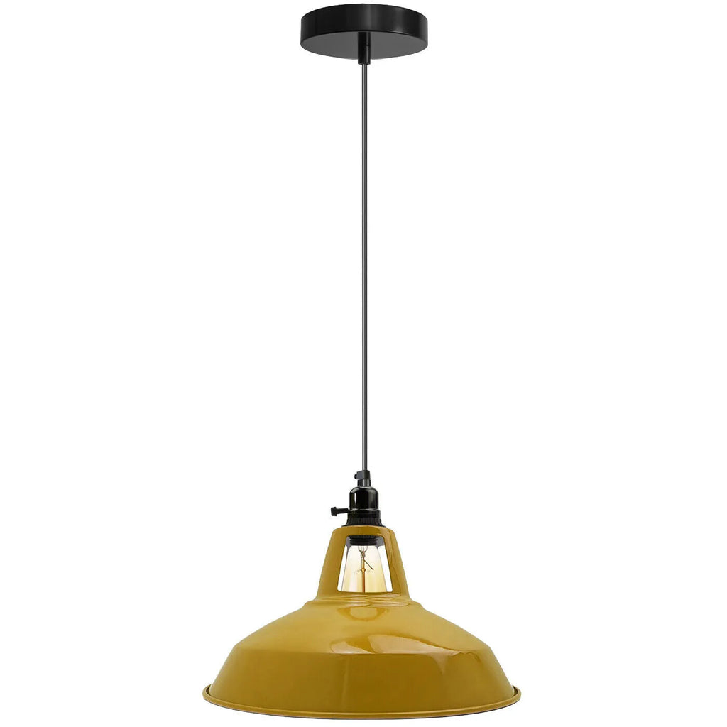 Vintage Industrial Metal Rotary Switch Pendant Light Fixture with Adjustable Cable