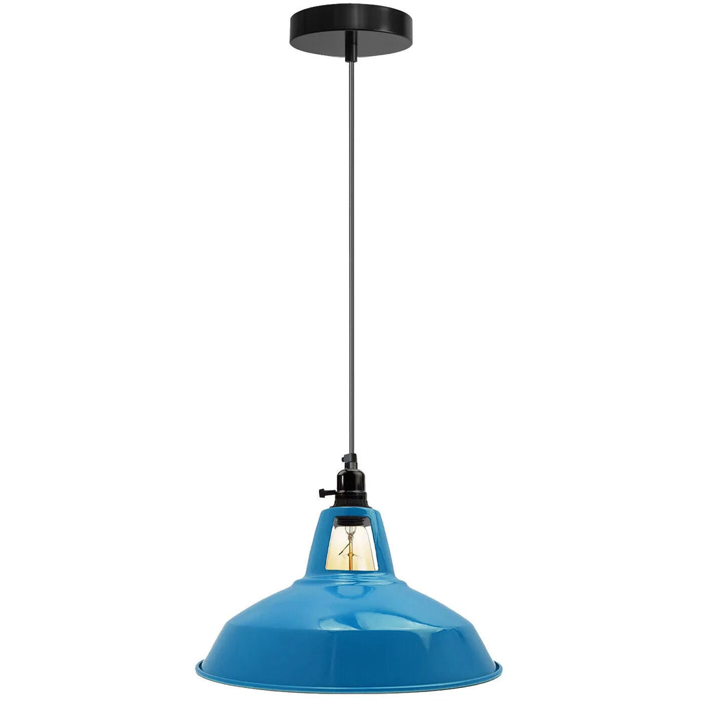 Vintage Industrial Metal Rotary Switch Pendant Light Fixture with Adjustable Cable