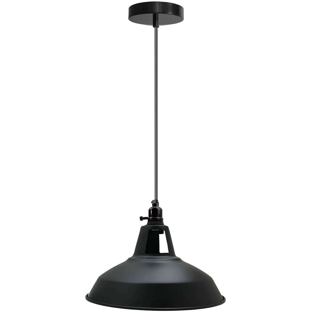 Vintage Industrial Metal Rotary Switch Pendant Light Fixture with Adjustable Cable