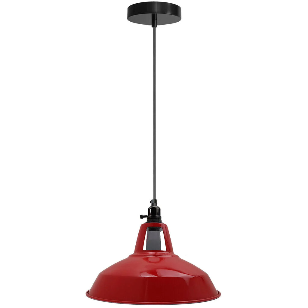Vintage Industrial Metal Rotary Switch Pendant Light Fixture with Adjustable Cable