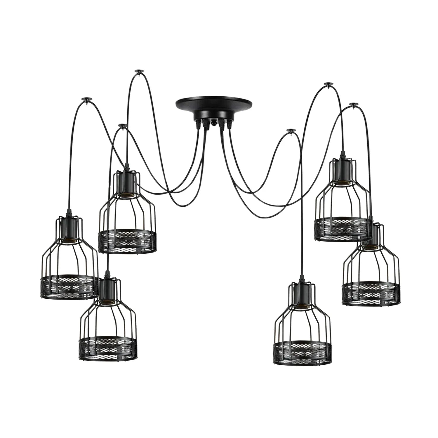 Retro Single Arm Birdcage Pendant Light | E27 | Vintage | Adjustable ~6318