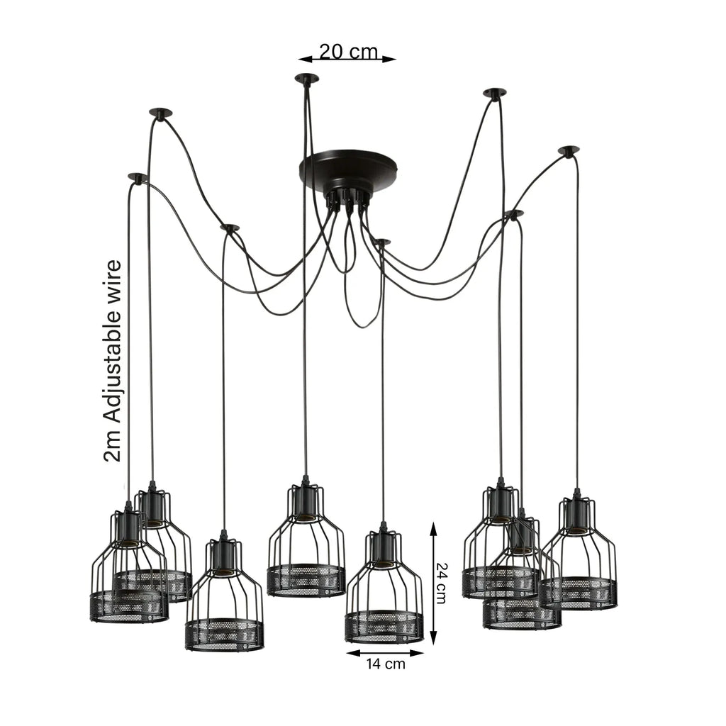 Retro Single Arm Birdcage Pendant Light | E27 | Vintage | Adjustable ~6318