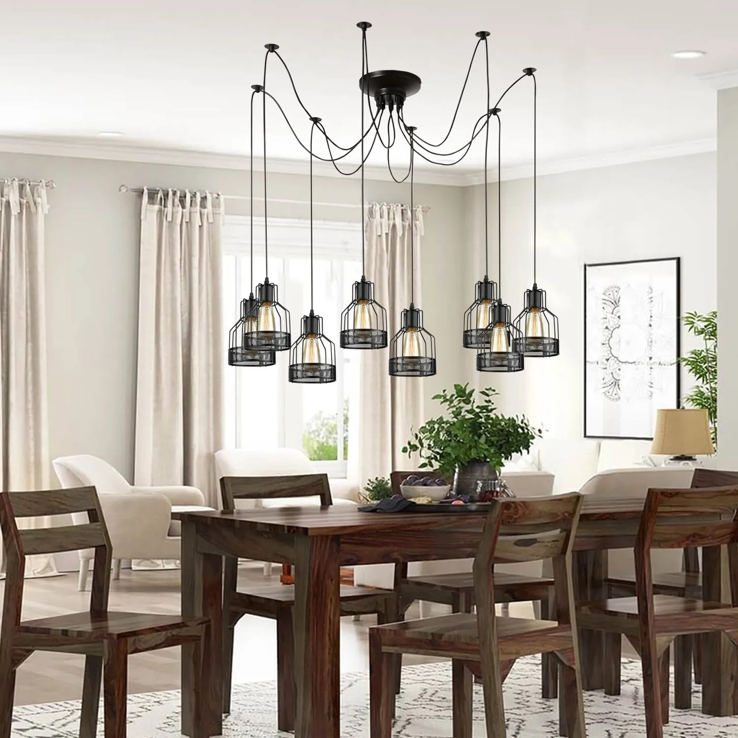 Retro Single Arm Birdcage Pendant Light | E27 | Vintage | Adjustable ~6318