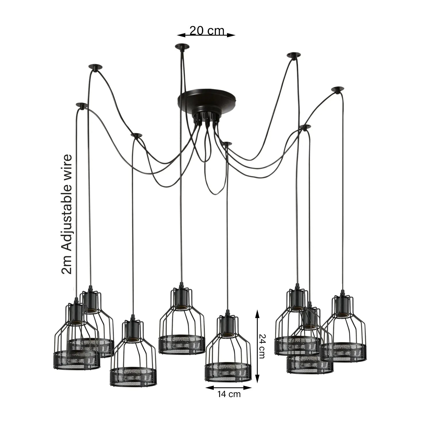 Retro Single Arm Birdcage Pendant Light | E27 | Vintage | Adjustable ~6318
