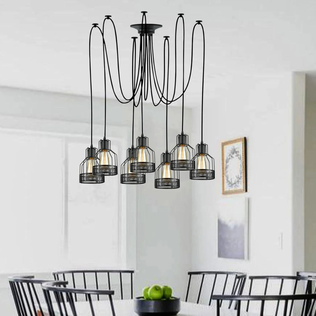 Retro Single Arm Birdcage Pendant Light | E27 | Vintage | Adjustable ~6318