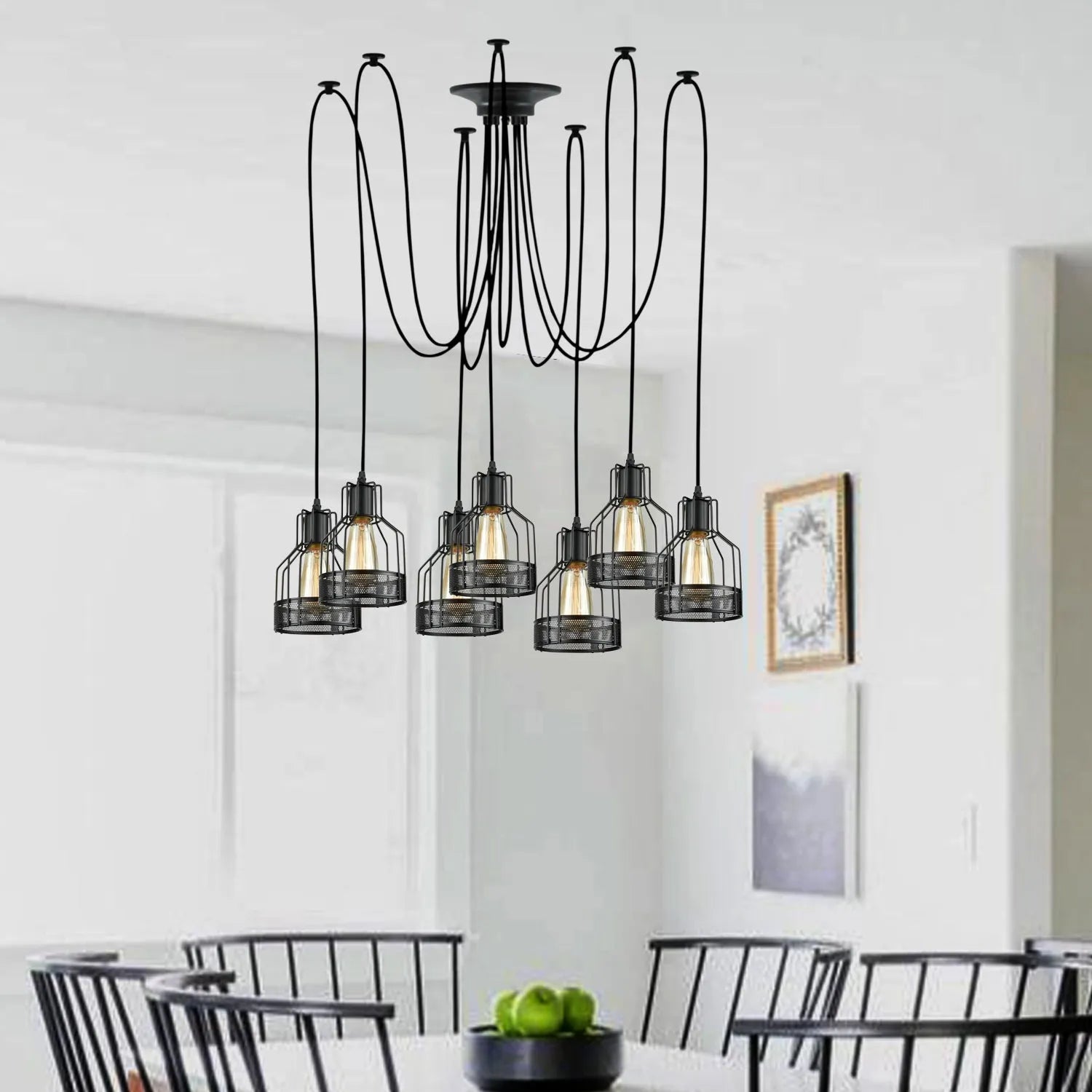 Retro Single Arm Birdcage Pendant Light | E27 | Vintage | Adjustable ~6318