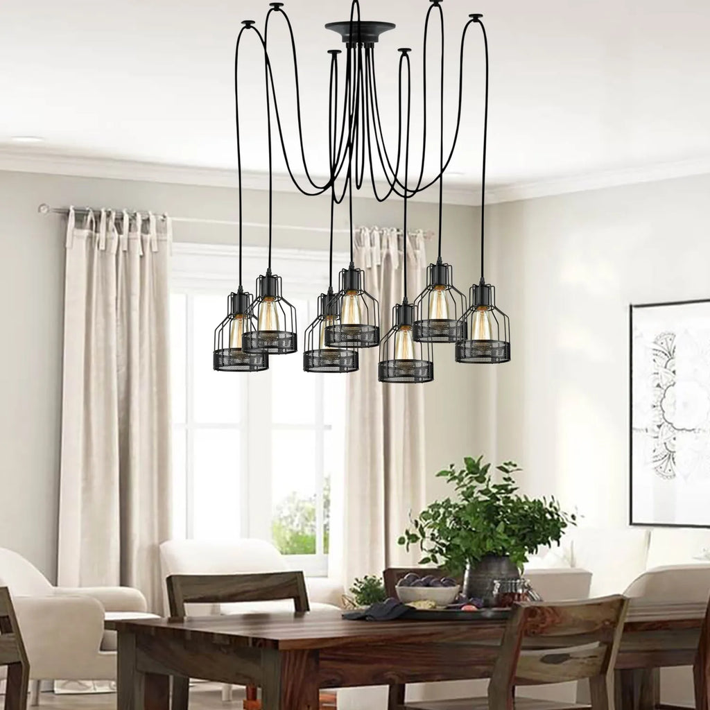 Retro Single Arm Birdcage Pendant Light | E27 | Vintage | Adjustable ~6318