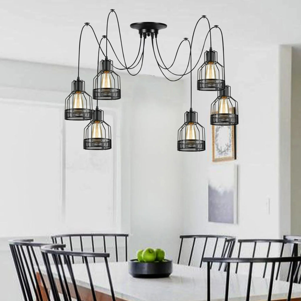 Retro Single Arm Birdcage Pendant Light | E27 | Vintage | Adjustable ~6318