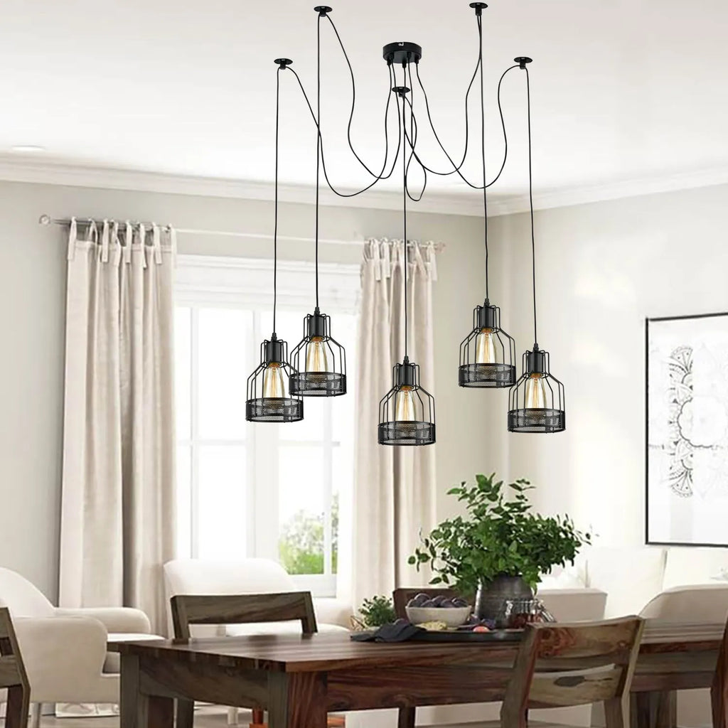 Retro Single Arm Birdcage Pendant Light | E27 | Vintage | Adjustable ~6318