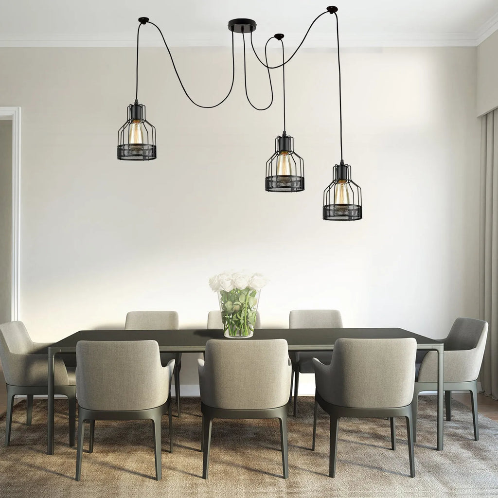 Retro Single Arm Birdcage Pendant Light | E27 | Vintage | Adjustable ~6318