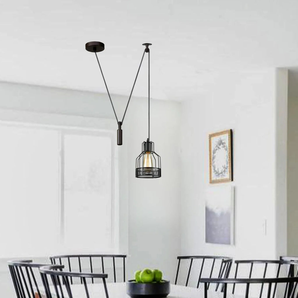 Retro Single Arm Birdcage Pendant Light | E27 | Vintage | Adjustable ~6318