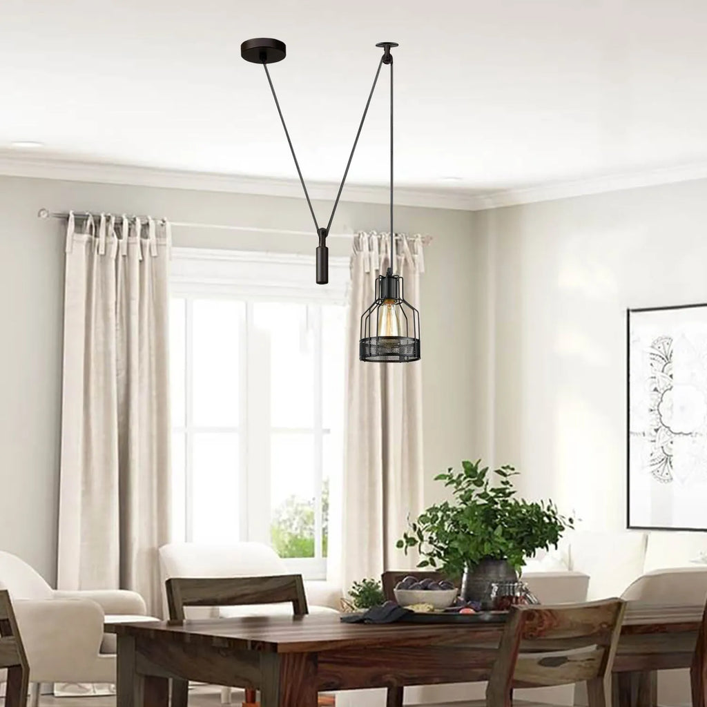 Retro Single Arm Birdcage Pendant Light | E27 | Vintage | Adjustable ~6318