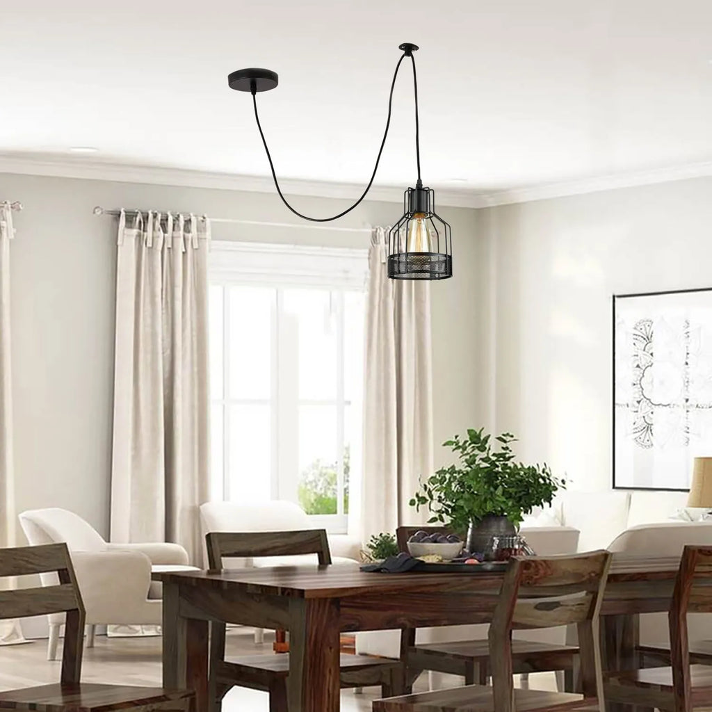 Retro Single Arm Birdcage Pendant Light | E27 | Vintage | Adjustable ~6318