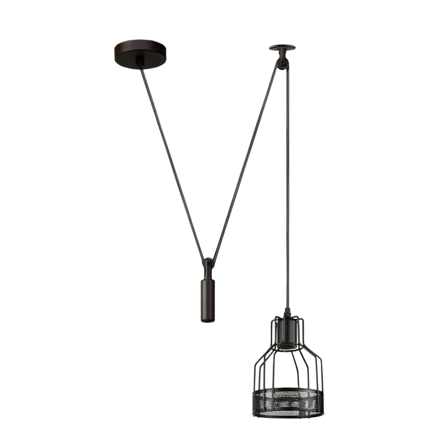 Retro Single Arm Birdcage Pendant Light | E27 | Vintage | Adjustable ~6318