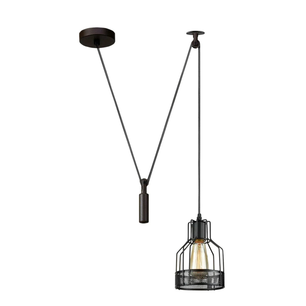 Retro Single Arm Birdcage Pendant Light | E27 | Vintage | Adjustable ~6318