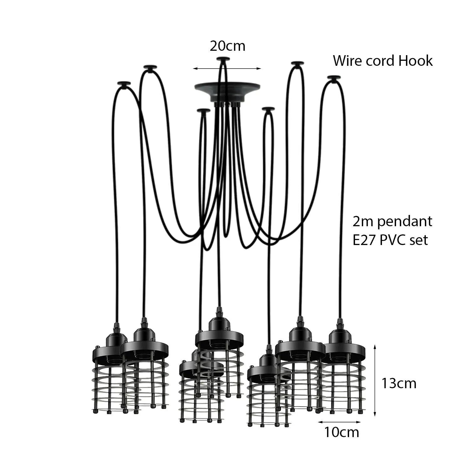 Retro Modern Spider Pendant | Industrial | Vintage | Adjustable ~6326