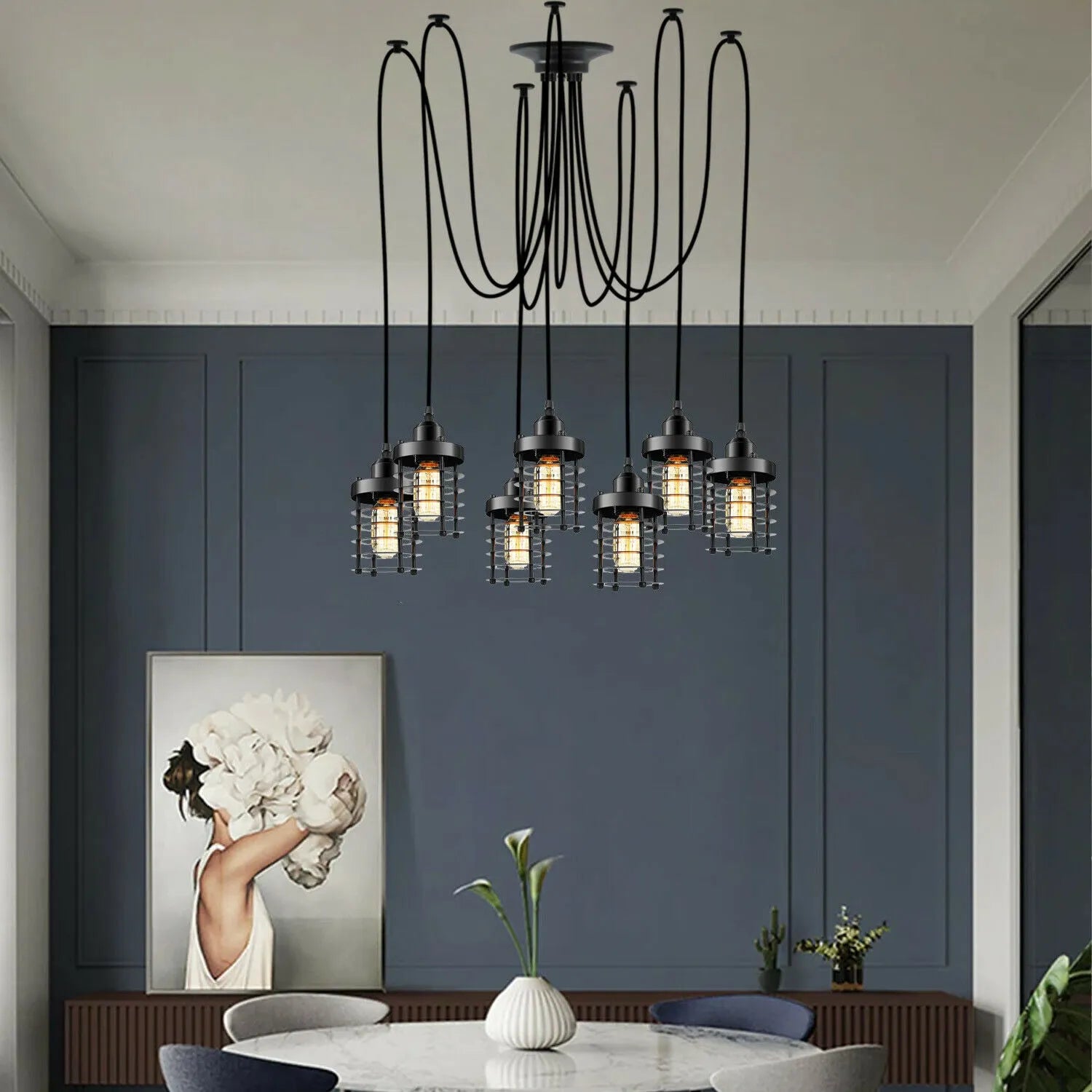 Retro Modern Spider Pendant | Industrial | Vintage | Adjustable ~6326