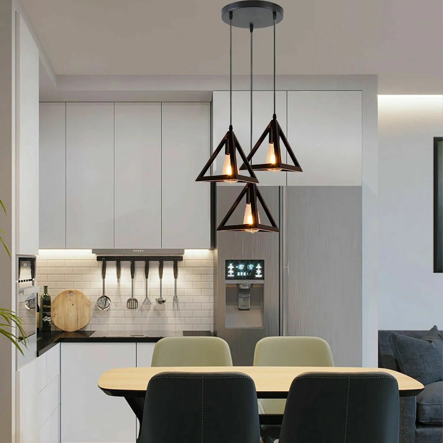 Black 3 Head Modern Pendant Light ~6327
