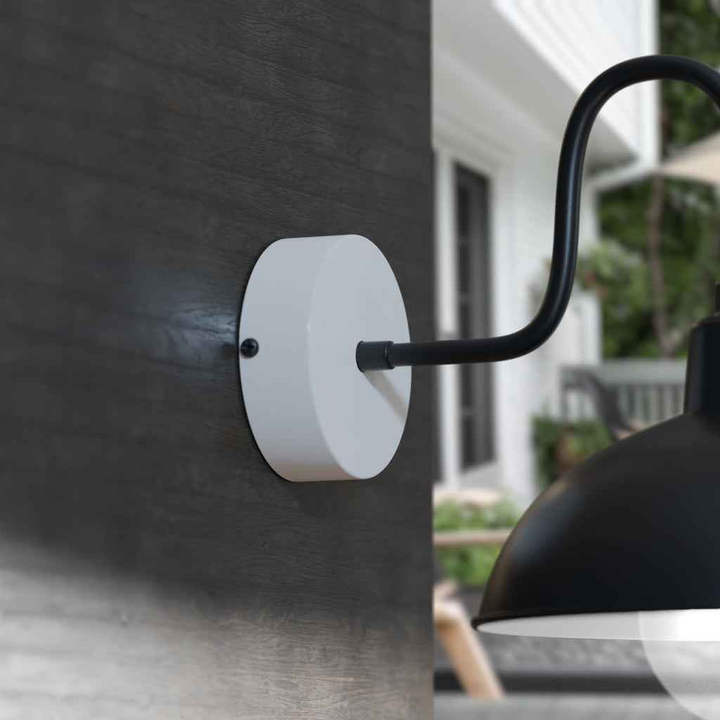 80mm Metal Rainproof Single Outlet Ceiling Rose for Outdoor Use