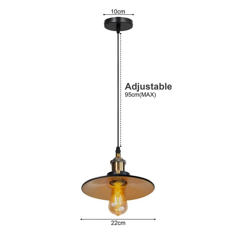 Industrial Vintage Metal Pendant Light E27 Adjustable Hanging Fixture