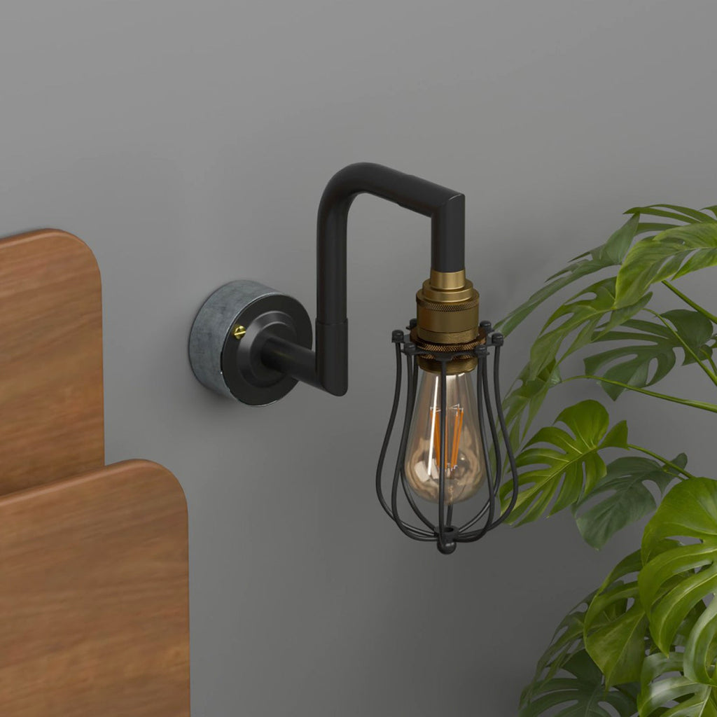 Industrial Metal Conduit Pipe Wall Light Kit E27 Vintage Style