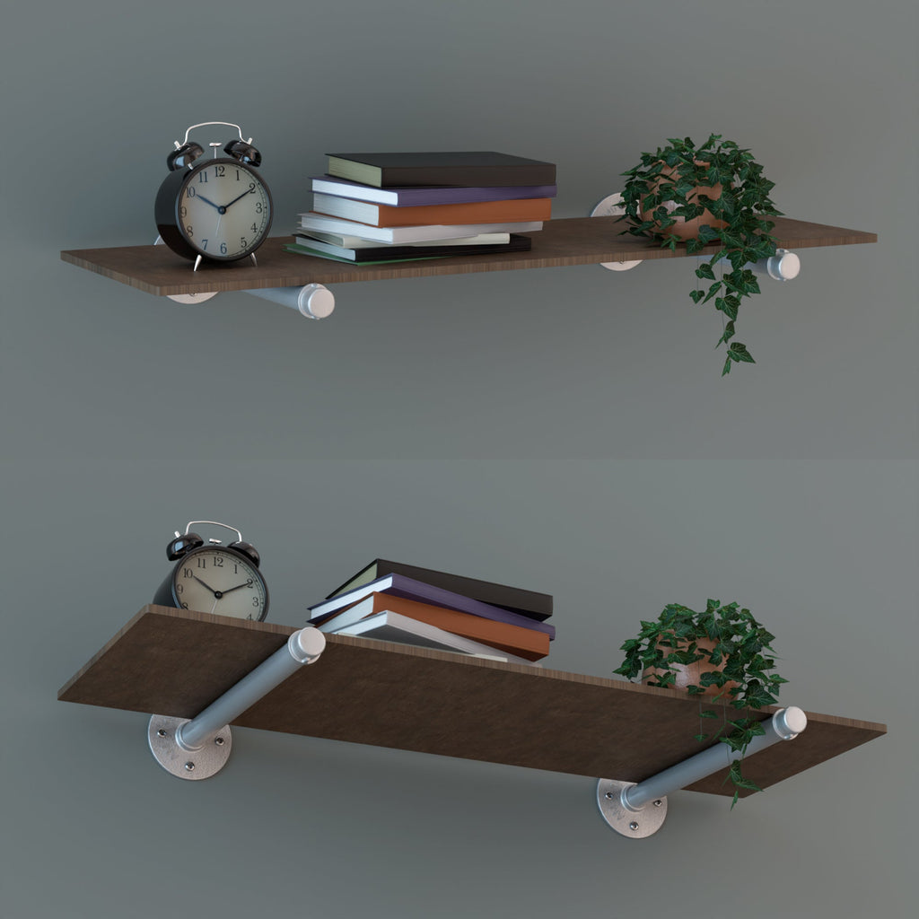 Industrial 2 Pack Pipe Shelf Bracket kit Wall Mounted ~ 6028