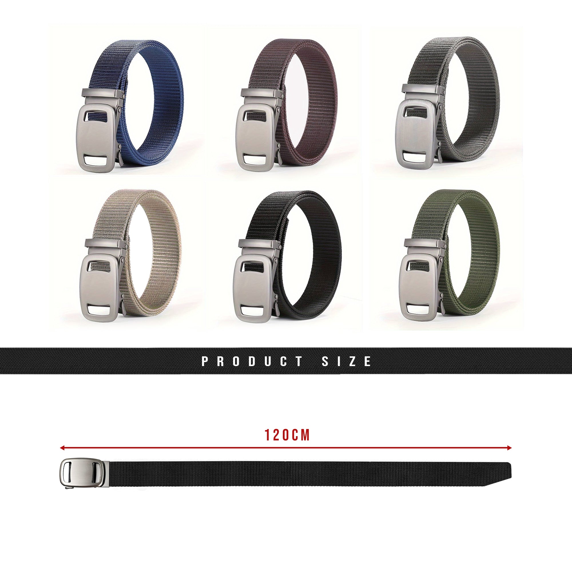 Unisex Automatic Lock Buckle Nylon Canvas Belt for Casual Outdoor Wear