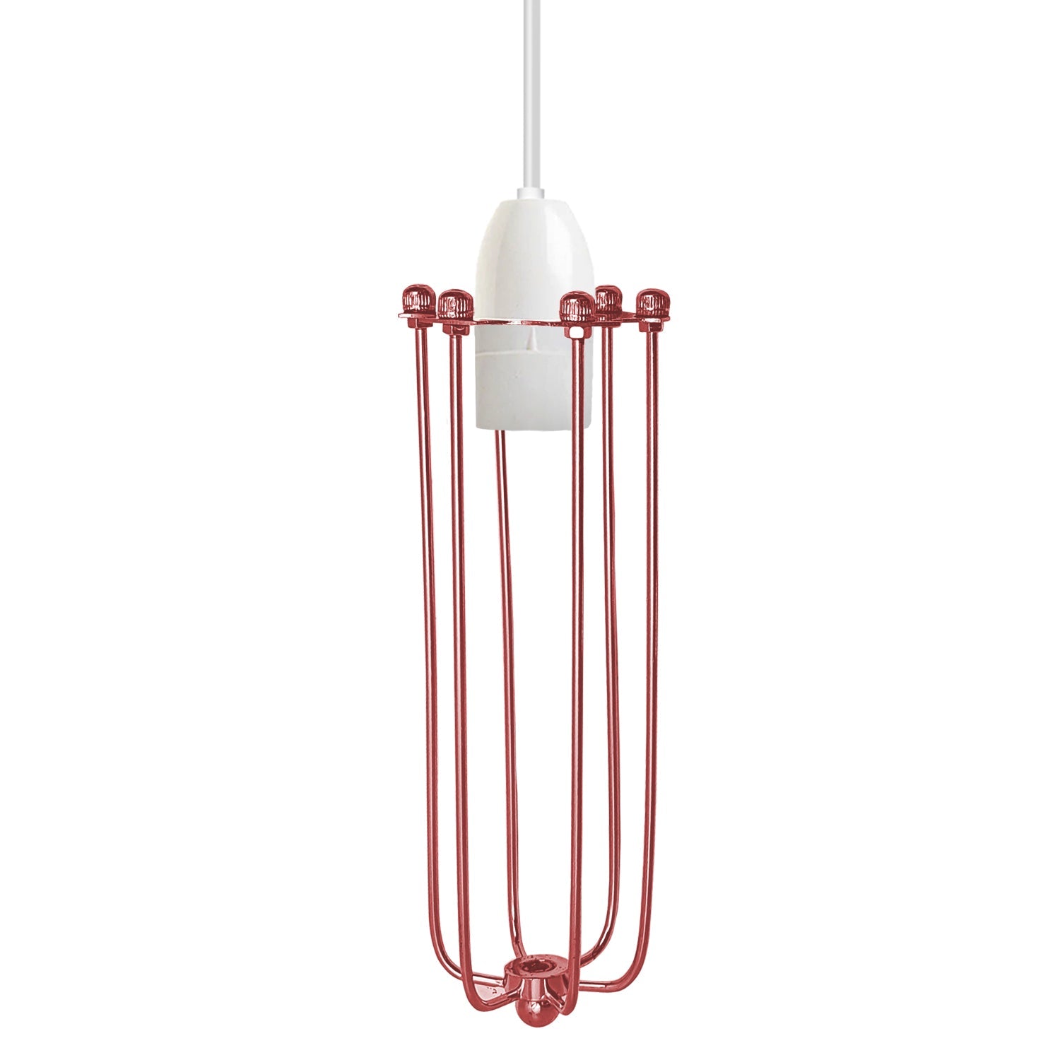 Rose Gold Long Industrial Cage Lamp Shade, Easy Fit Home Decor Lighting Accent