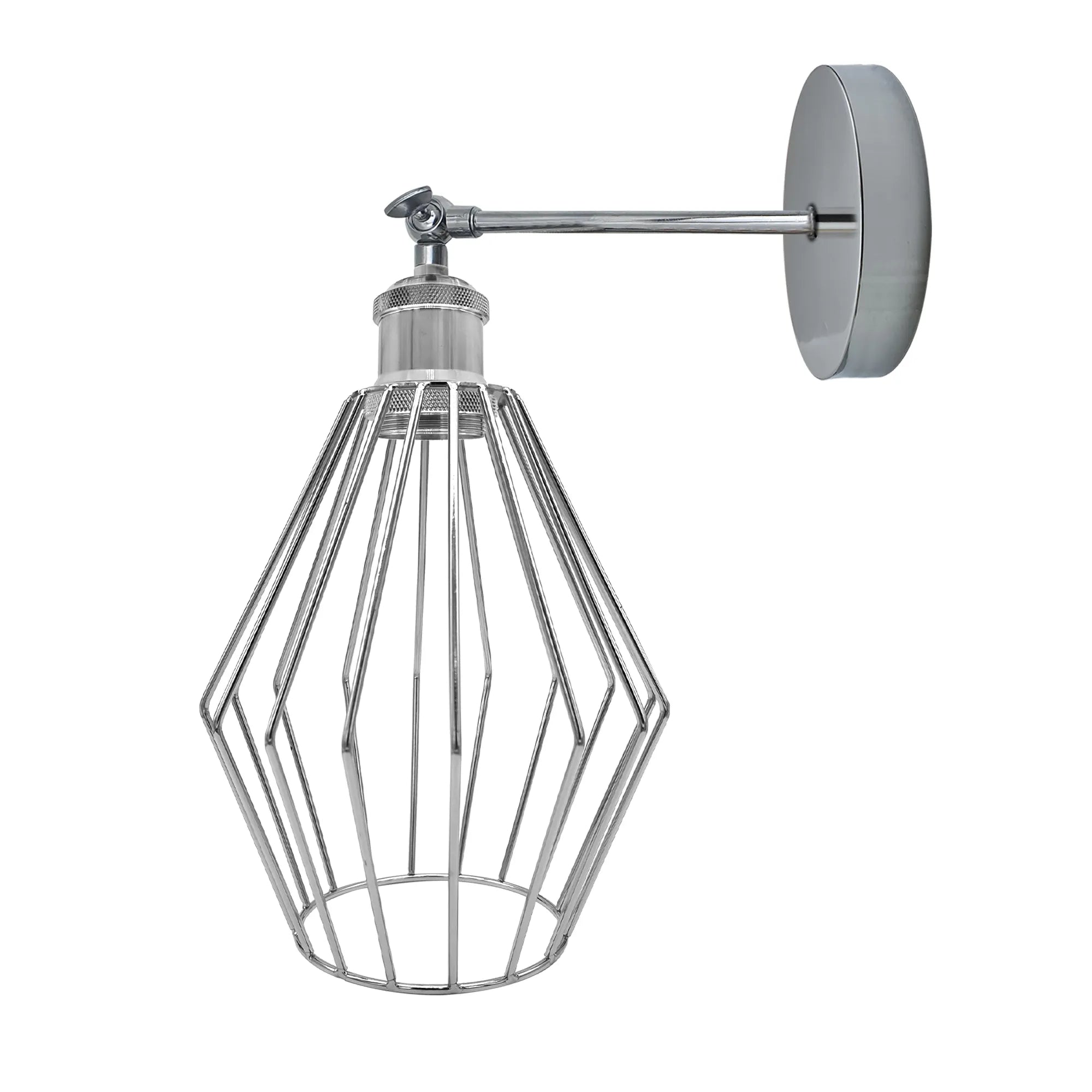Stylish Chrome Diamond Wall Sconce E27 Socket | Electroplated Metal Light