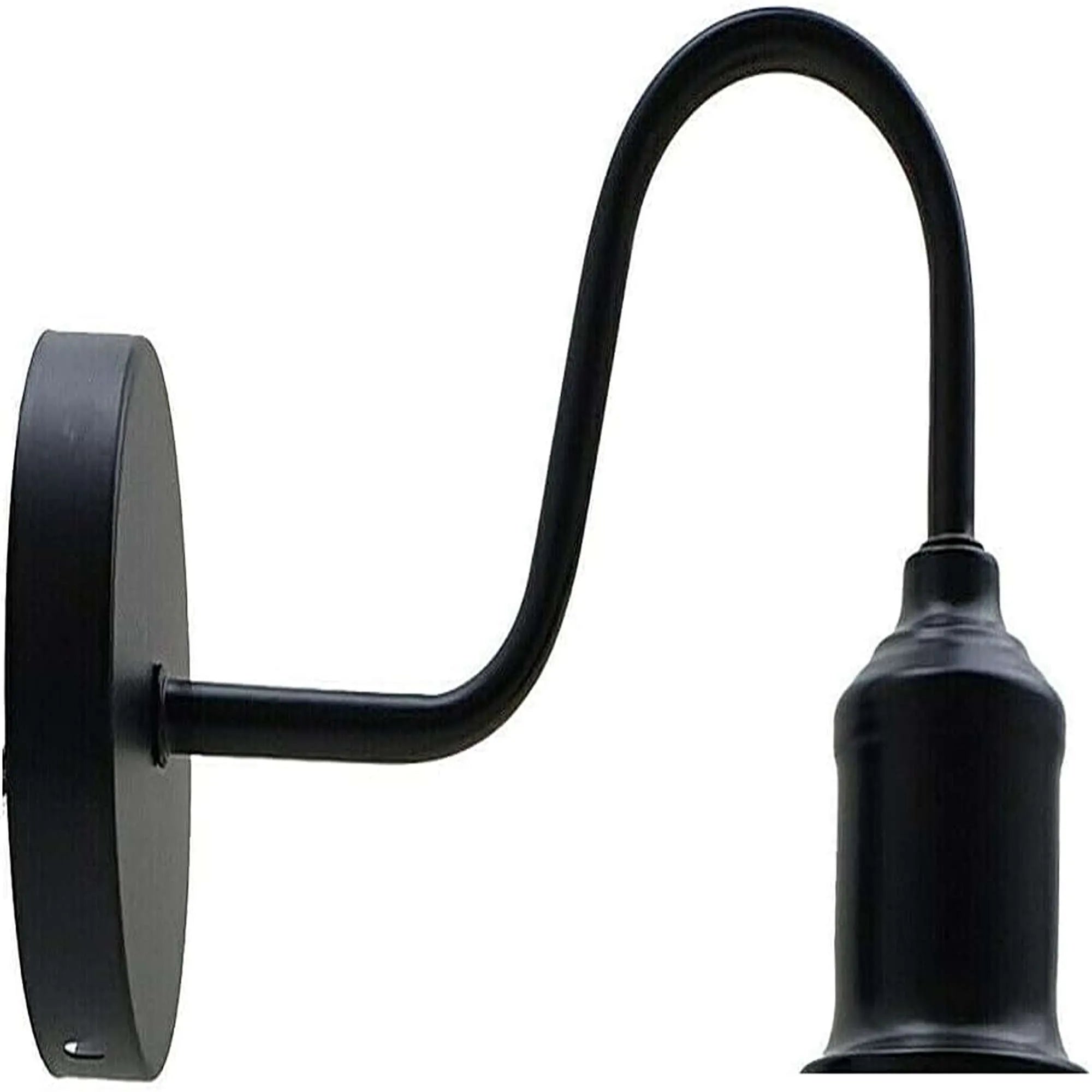 Black Dome-Shaped Metal Industrial Wall Sconce Light Fixture E27 Socket
