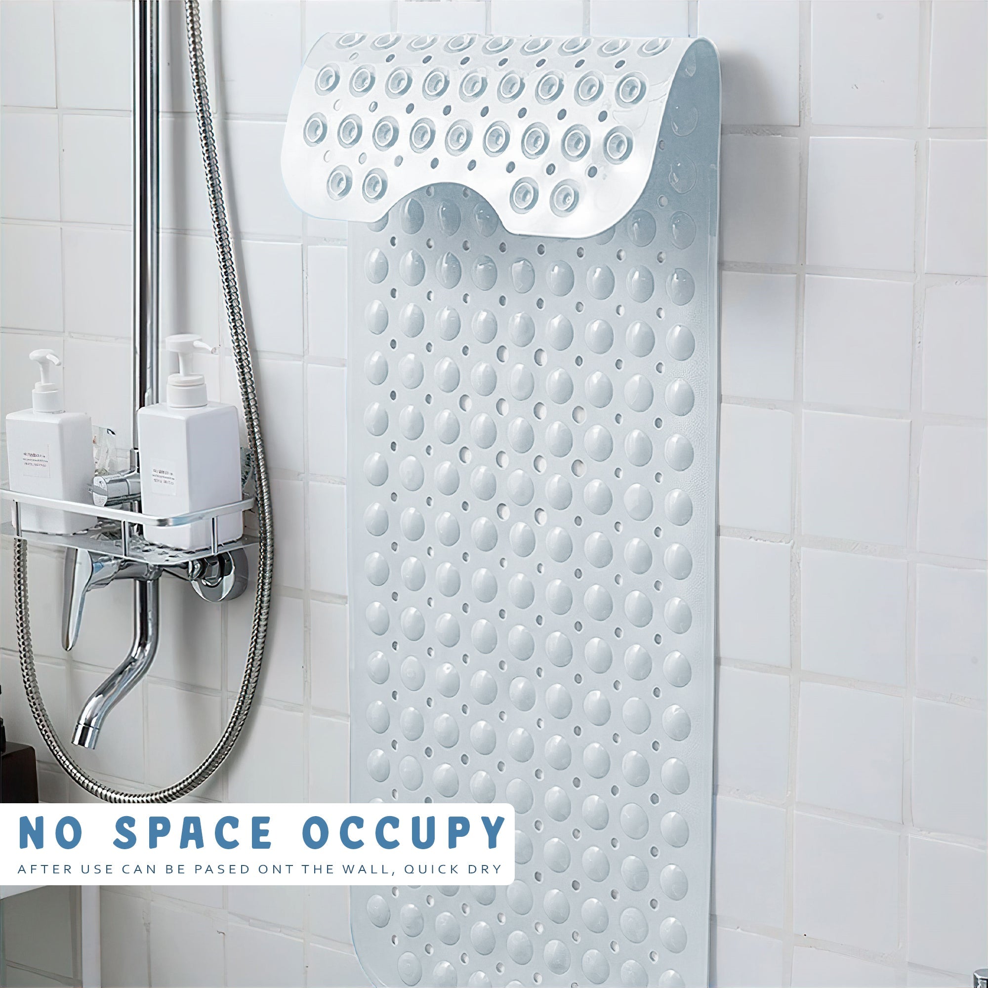 Anti-Bacterial Non-Slip Shower Mat with Drain Holes for Enhanced Bathroom Safety