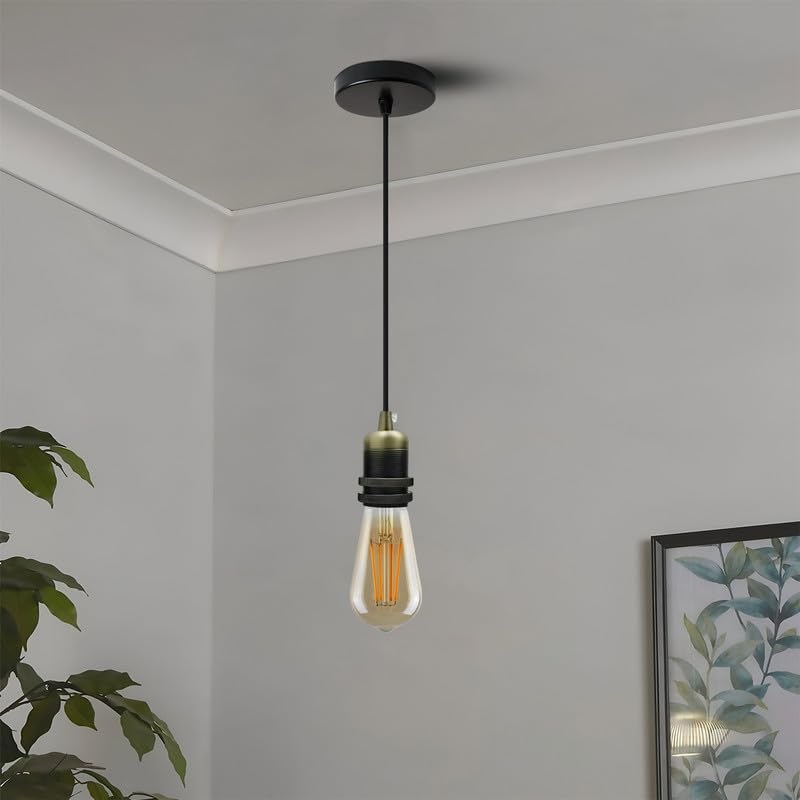 Industrial E27 Edison Screw Metal Cord Grip Bulb Holder Lamp Socket
