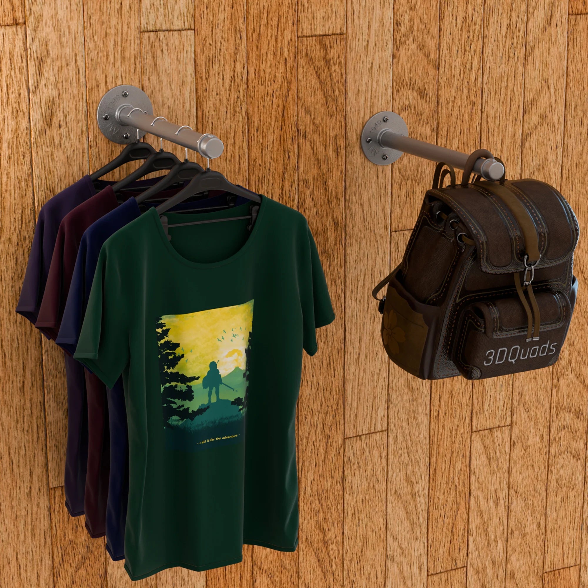 Industrial 2 Pack Pipe Shelf Bracket kit Wall Mounted ~ 6028