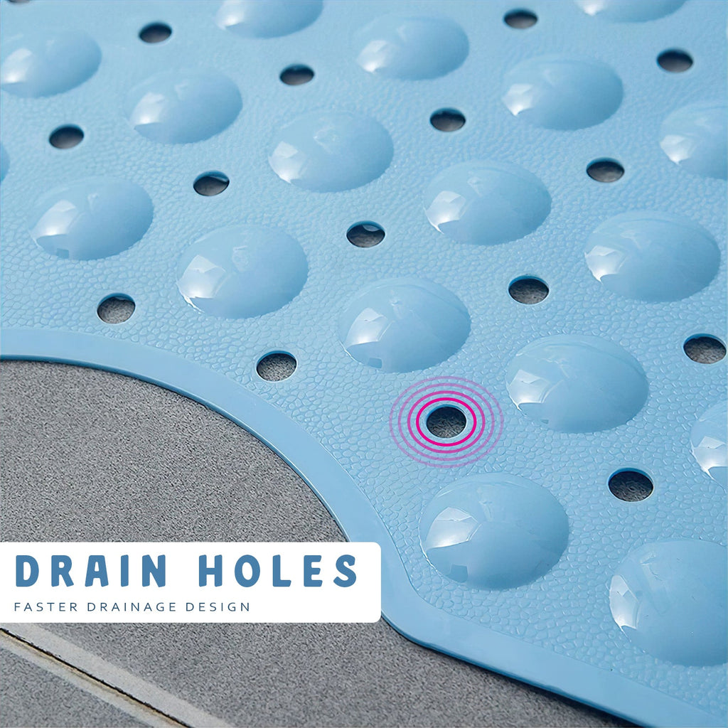 Anti-Bacterial Non-Slip Shower Mat with Drain Holes for Enhanced Bathroom Safety