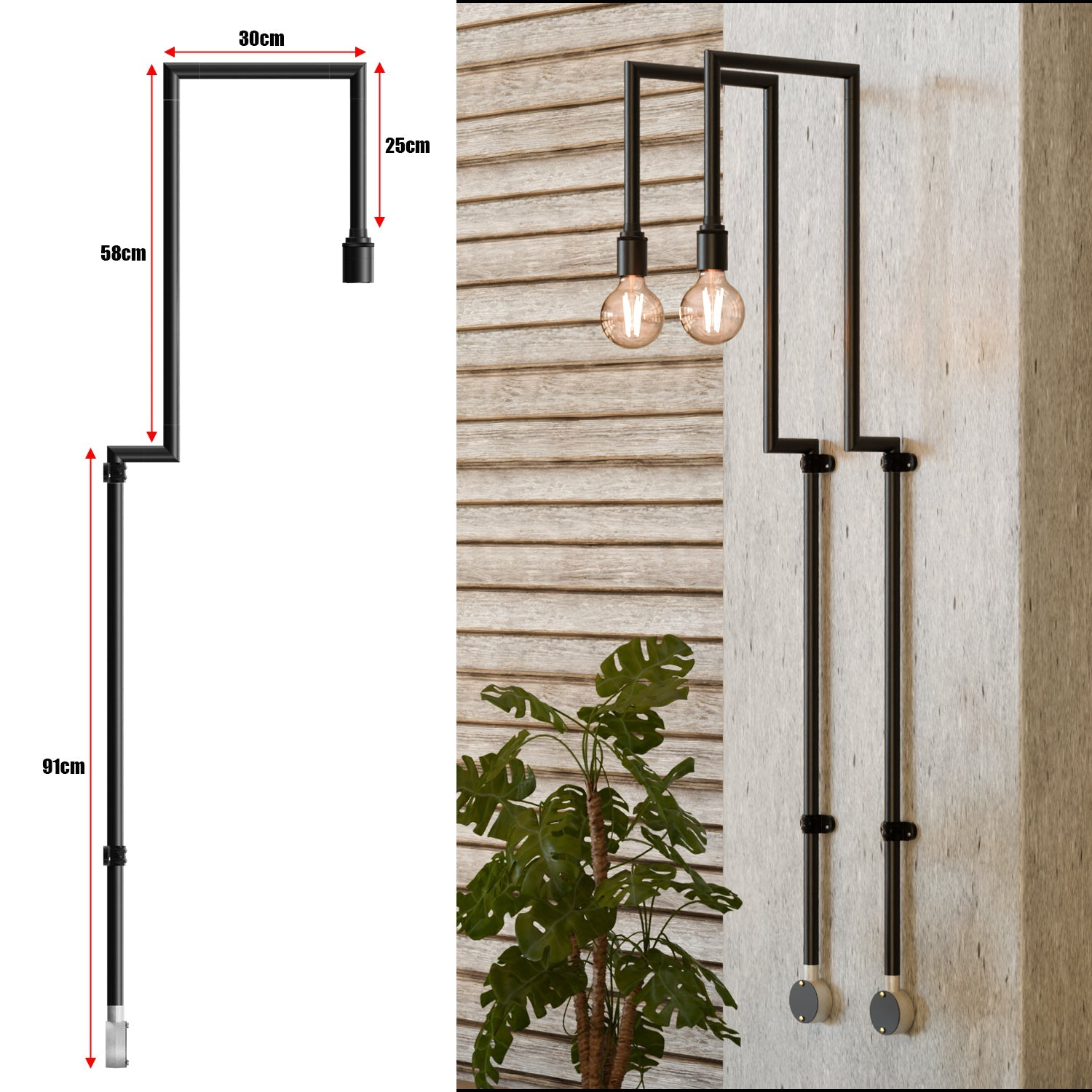 Industrial Height Conduit Wall Mounted Conduit Pipe Wall Lamp ~ 6133