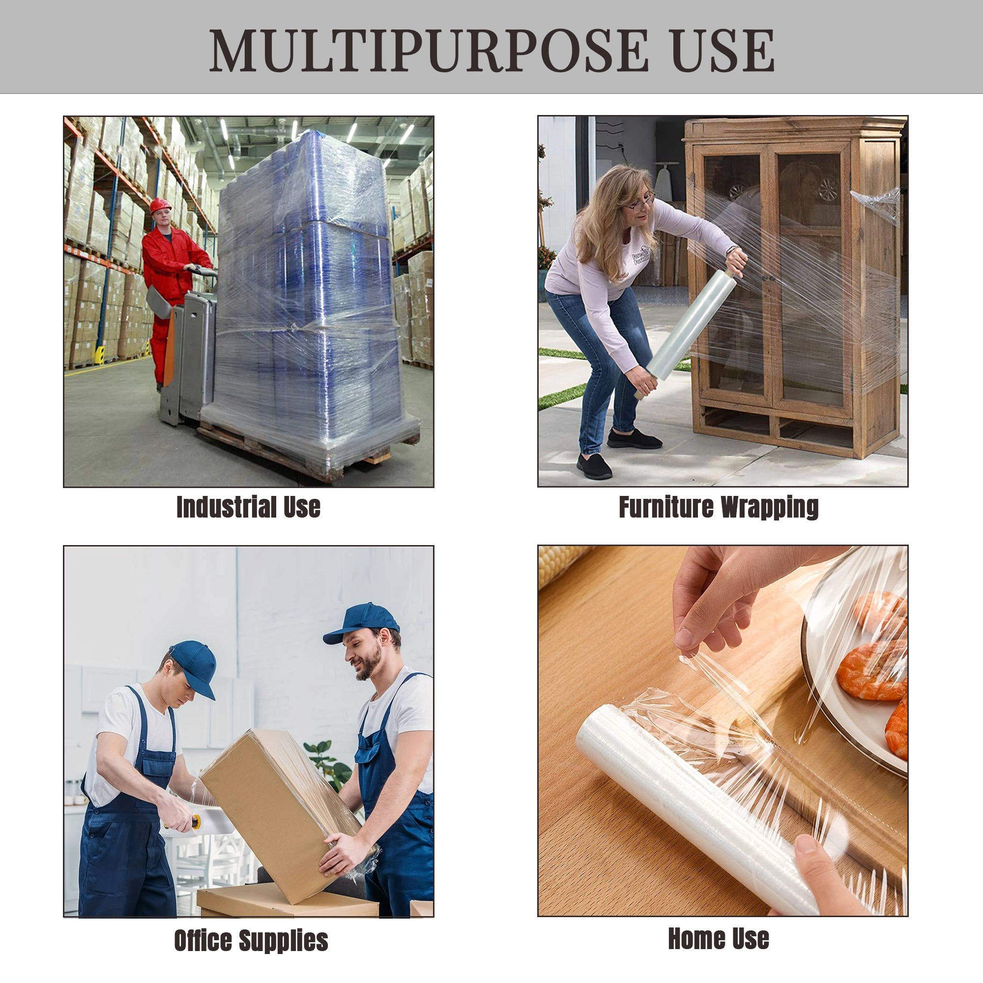 Heavy Duty Waterproof Transparent Pallet Wrap Roll for Secure Shipping
