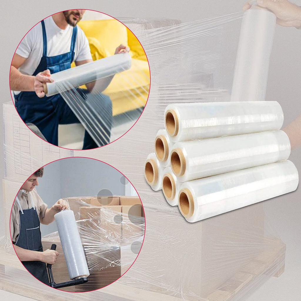Heavy-Duty Transparent Pallet Wrap Roll for Shipping & Waterproof Packaging