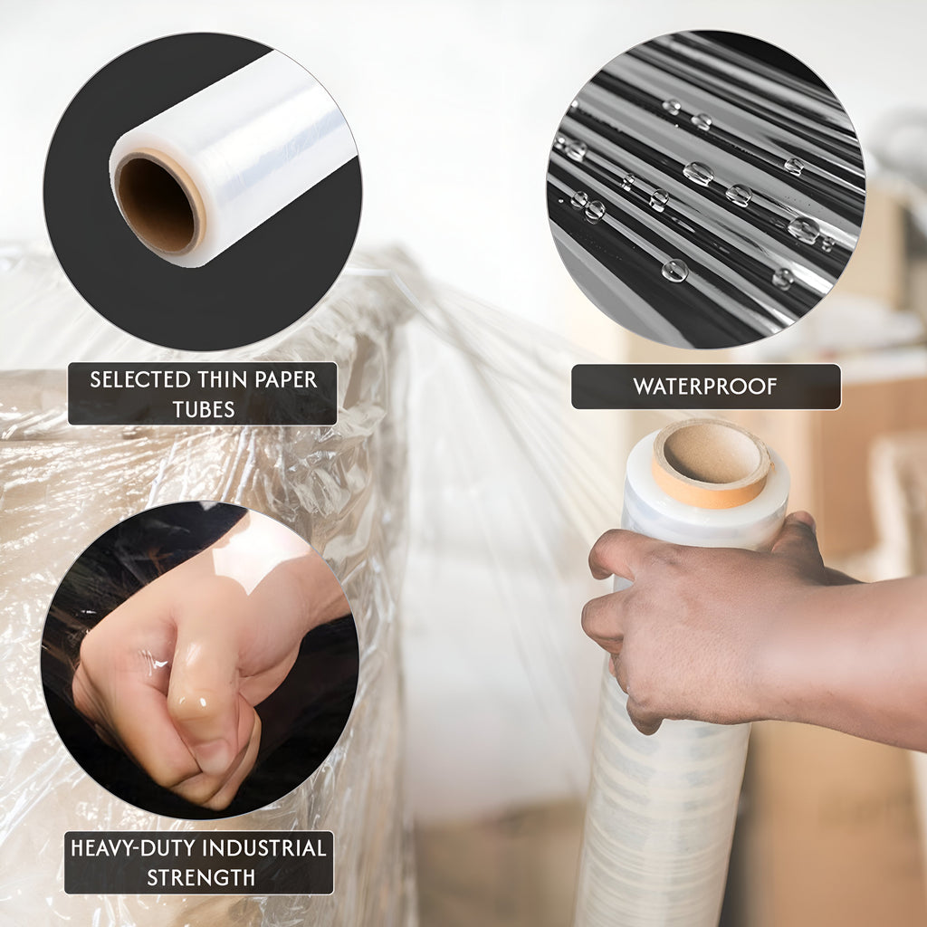 Heavy Duty Waterproof Transparent Pallet Wrap Roll for Secure Shipping