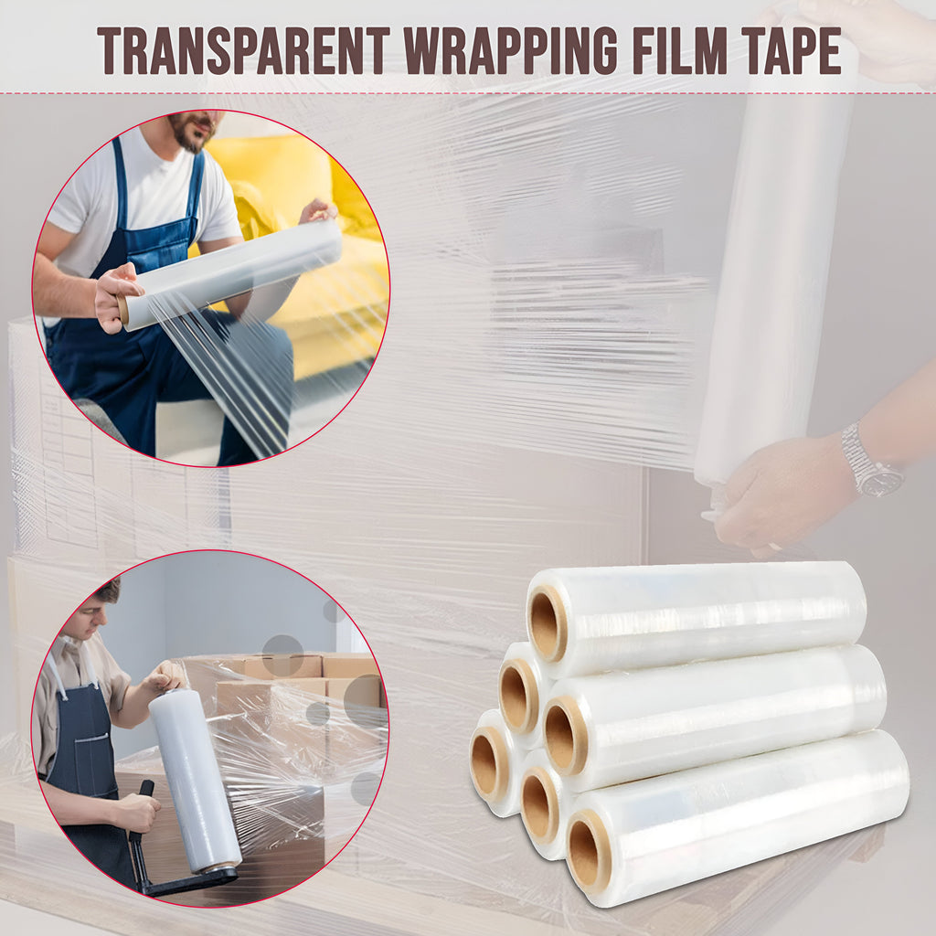 Heavy-Duty Transparent Pallet Wrap Roll for Secure Shipping & Storage, Waterproof