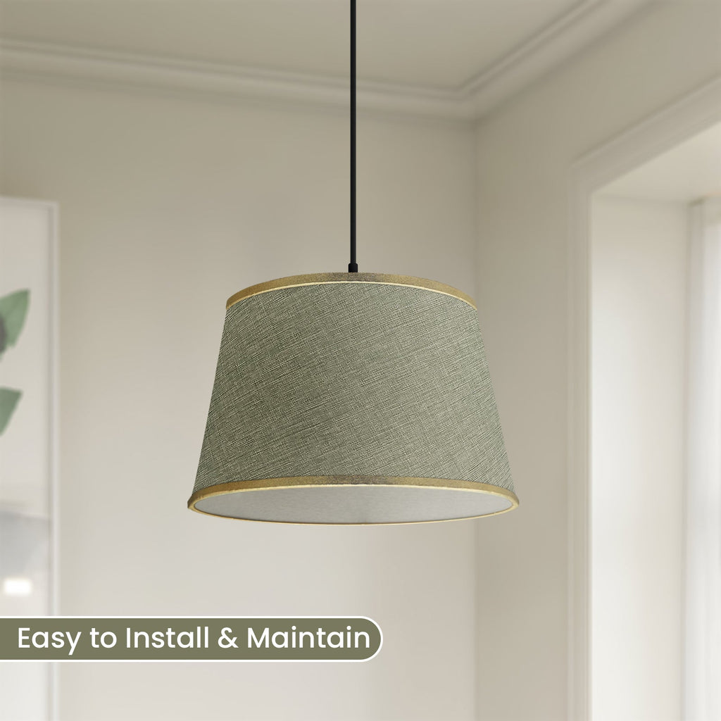 Modern Linen Coolie Ceiling Lampshade for Bedroom & Office - Stylish Lighting